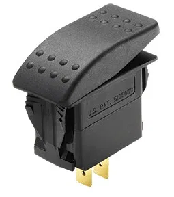 S-7061C – WHITECAP IND Multi Purpose Switch, On-Off-On 12 Volt 20 Amp Rocker Non-Lighted Polycarbonate With Safety Co...